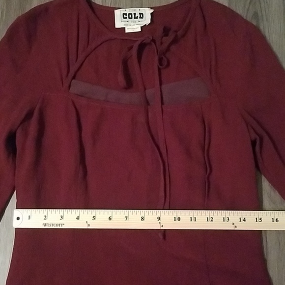 DEREK DRESS IN OXBLOOD, Stone Cold Fox, Size S - Picture 6 of 8